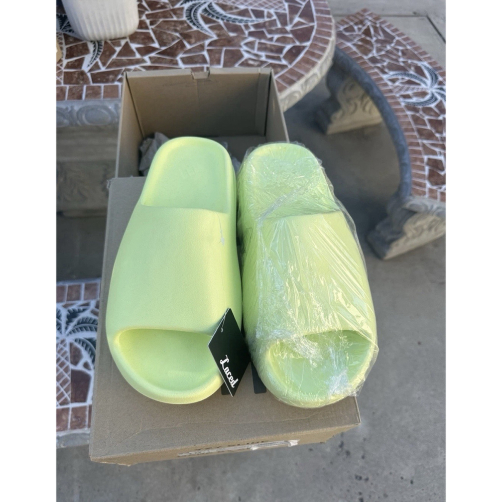 Yeezy Slide Glow Green- HQ6447 - Picture 2 of 5